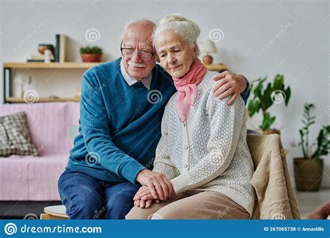 Senior Man Supporting His Wife In Depression Stock Photo Image Of