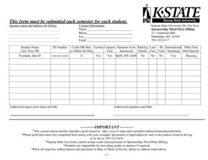 Fillable Online K State Sponsorship Authorization Form Kansas State