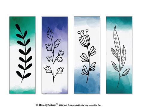 Watercolor Bookmarks 120 Ideas To Print For Free World Of Printables