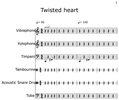 Twisted Heart Sheet Music For Vibraphone Xylophone Timpani