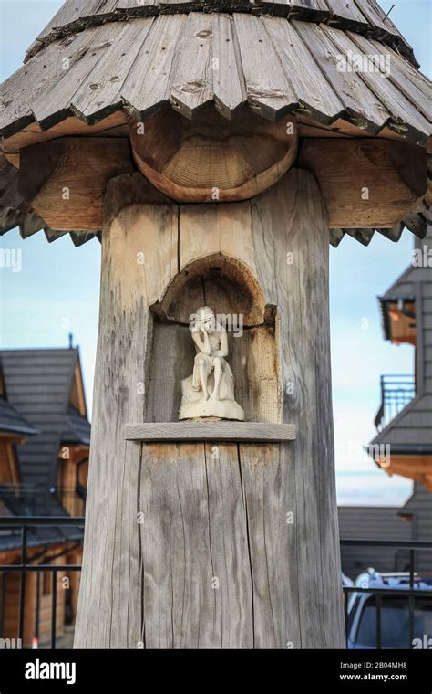 Zakopane Poland 01 Feb 2020 Wooden Carved Sculpture Of Religious