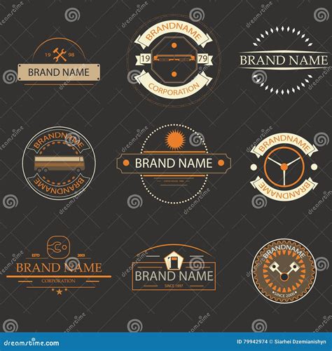 Retro Vintage Logo Brands Logobusiness Signs Stock Vector