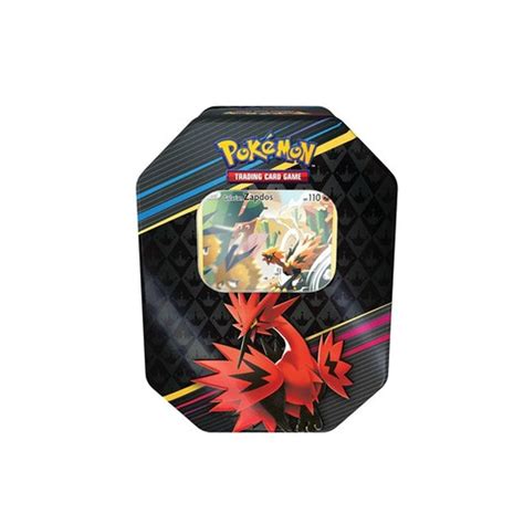 Pokémon Crown Zenith Galarian Zapdos Tin 4 Packs Trading Card Games