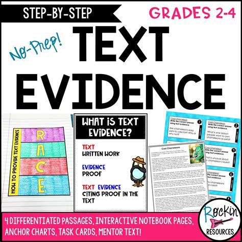 Finding Text Evidence Anchor Chart