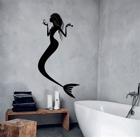 Wall Vinyl Decal Mermaid Beauty Make up Ocean Marine Nautical | Etsy