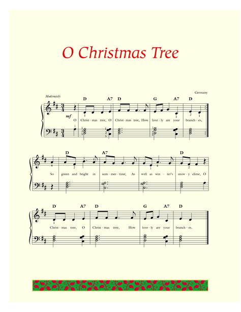 Printable Oh Christmas Tree Sheet Music - Printable Calendars AT A GLANCE