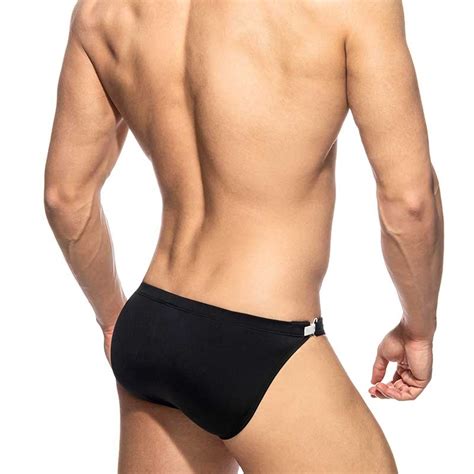 Men S Bikini Swim Briefs With Striper Clips In Red For Quick Opening By Addicted