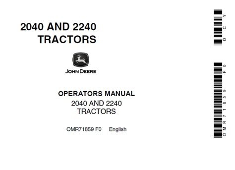 John Deere 2040 and 2240 Tractors Operator’s Manual