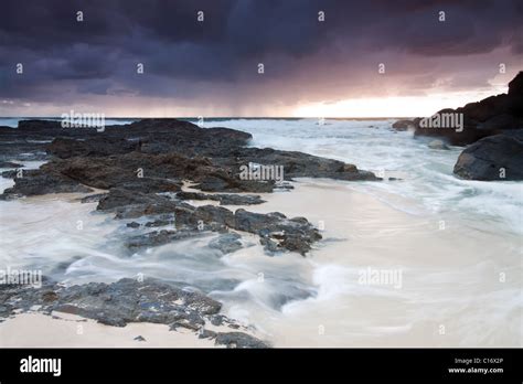 Australian Beach At Sunrise Tweed Headsqldaustralia Stock Photo Alamy