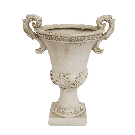 Egypt Outdoor Light Weight Concrete Chalice Garden Urn Planter Antique