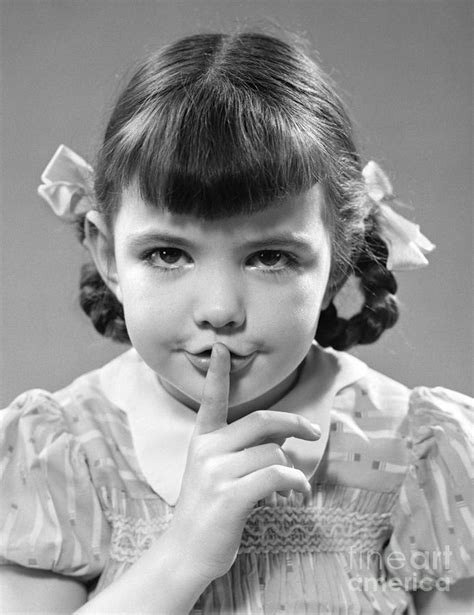 Girl Making Shushing Gesture C 1940s Photograph By H Armstrong Roberts Classicstock Fine Art