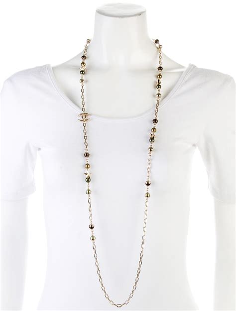 Chanel Faux Pearl Star Long Chain Necklace Necklaces Cha