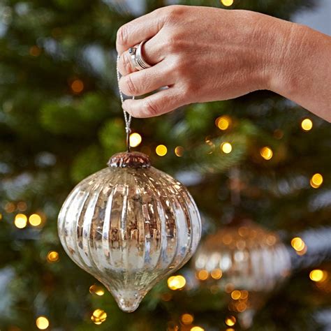 Set Of Two Large Antique Effect Glass Christmas Baubles Etsy