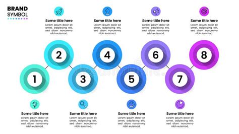 Plantilla De Infografía Círculos Vinculados Con 8 Pasos Ilustración