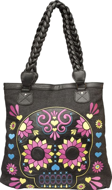 Loungefly Sugar Skull Flower Rope Tote Bag Skull Tote Bag Bags