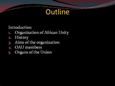 Organization Of African Unity Done By Abramova A