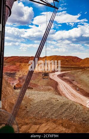 Walking Dragline Excavator In Bauxite Clay Quarry Aluminium Ore Mining