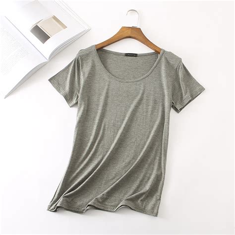 Summer Thin Section Slim Half Sleeved Modal Round Neck Short Sleeved T