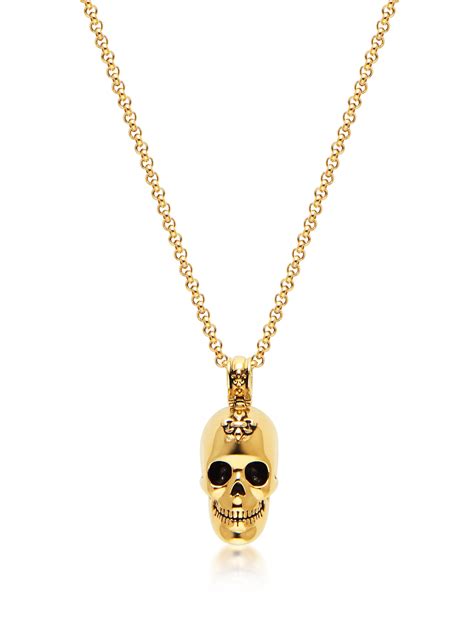 Men S Necklace With Gold Skull Gold Skull Men Necklace Gold