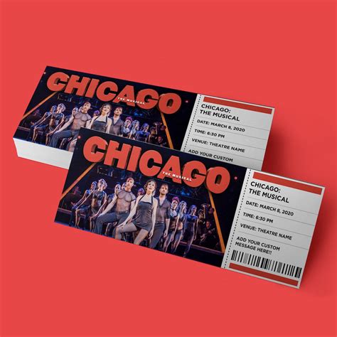 CUSTOM Tickets Chicago the Musical Broadway, Musical Theatre, Souvenir ...