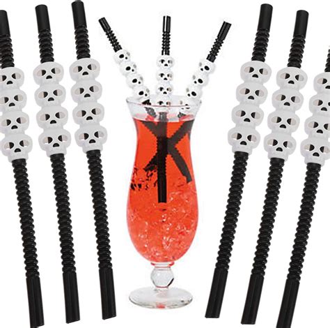 Zombie Skeleton Skull Halloween Bendy Straws Tikizone