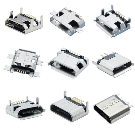 Smt Usb Socket Connector Micro Usb Type B Female Placement Dip Socket