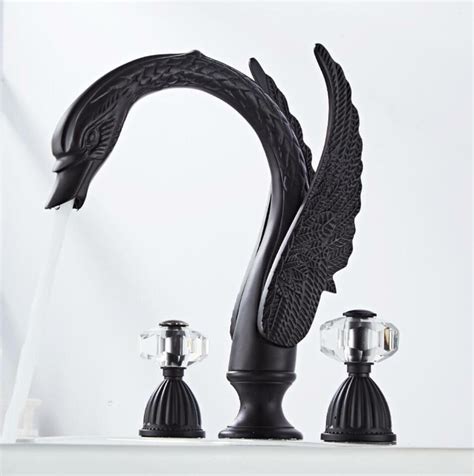 Brass Crystal Bathroom Sink Basin Faucet Hot Cold Mixer Bathrub Tap Matte Black Ebay