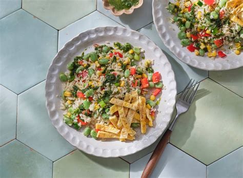 Rijstsalade Met Omeletreepjes En Basilicumolie Recept Allerhande