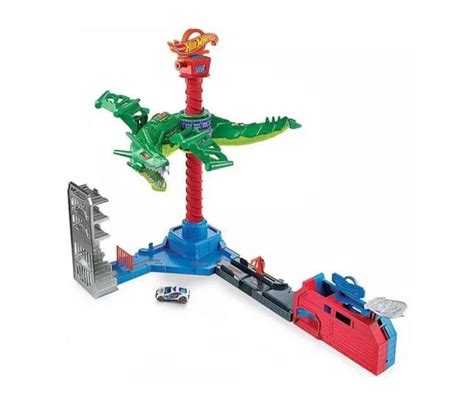 Hot Wheels City Atak smoka Zestaw z napędem dźwiękami i poja Pojazdy tory i garaże Sklep