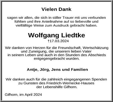 Traueranzeigen Von Wolfgang Liedtke Trauer Anzeigen De