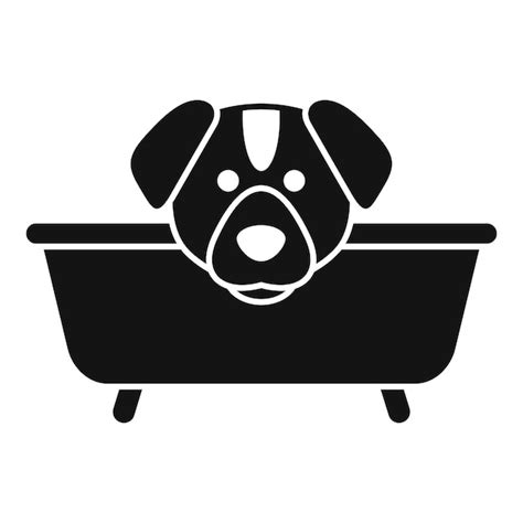 Icono Simple En Blanco Y Negro De Un Perro En Una Ba Era Adecuado Para