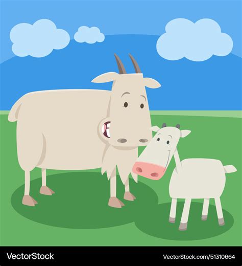 Cartoon Goat Farm Animal Character With Cute Vector Image