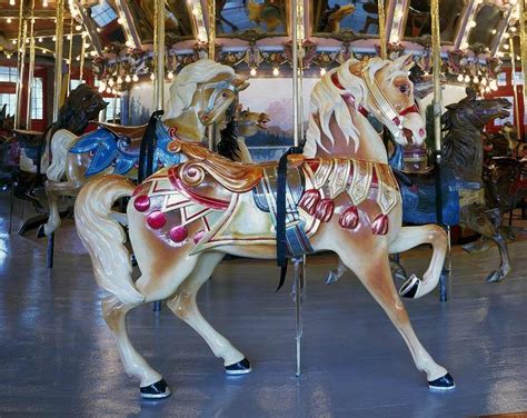 Menagerie Of Carousel Animals Burlington North Carolina 1980