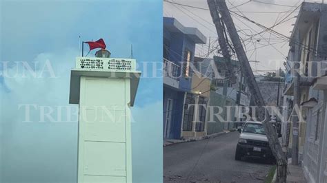 Cierran Tres Puertos Y Colapsa Poste De Cfe Por Frente Fr O