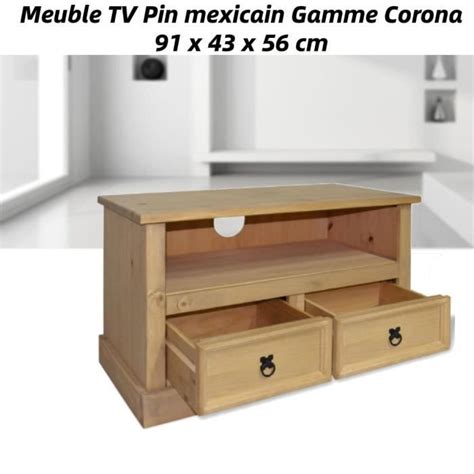 Mil Meuble Tv Pin Mexicain Gamme Corona X X Cm Pin Massif