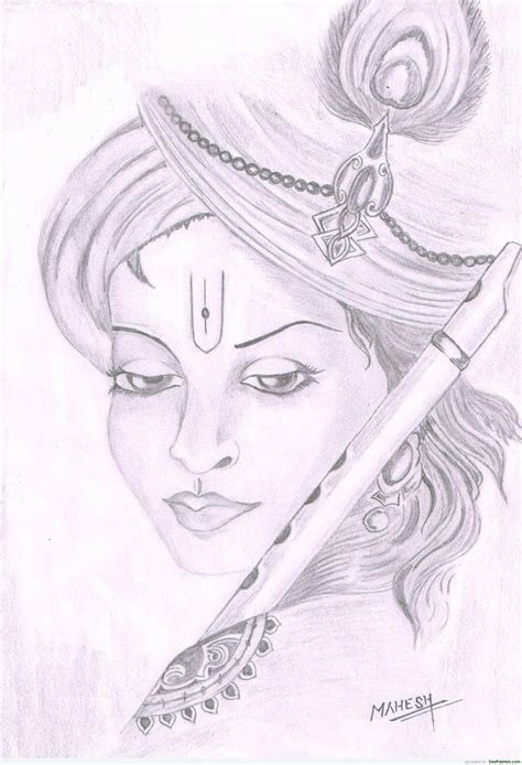 Pencil Drawing Of Lord Krishna And Radha Original Paintings And