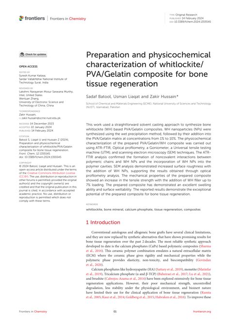 PDF Preparation And Physicochemical Characterization Of Whitlockite