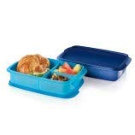 Lunch Container Box 3 Compartment With Airtight Lid 550 Ml Blue