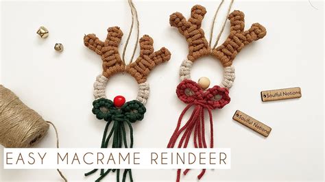 Easy Macrame Reindeer Ornament For Beginners Macrame Christmas