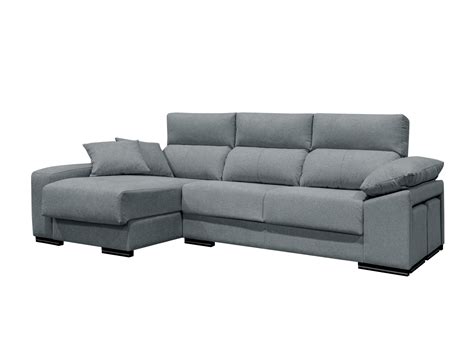 Chaise Longue Izquierdo Con Asientos Deslizantes De Carro Tapizado Gris