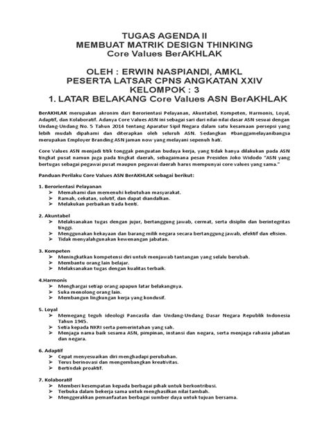 Core Values Asn Berakhlak Pdf