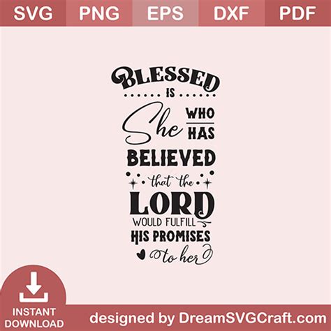 Blessed Is She Who Has Believed Svg