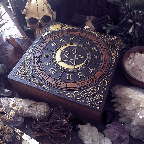 Grimoire Cthulhu Altar Wooden Box Designs Wiccan Magic Witch Shop