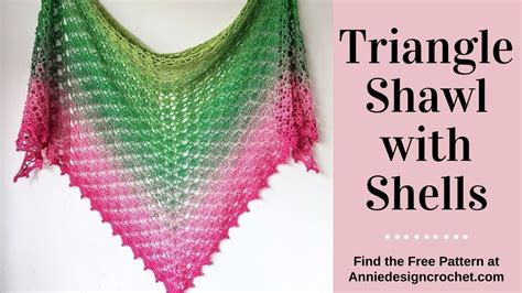 Crochet Triangle Shawl With Shells Youtube