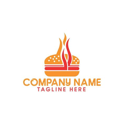 Burger Hot Pot Restaurant Logo Icon With Big Red Fire Flame 28270010 Vector Art At Vecteezy