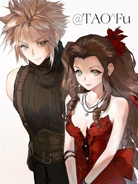 The Big Imageboard Tbib 1boy 1girl Aerith Gainsborough Aerith Gainsborough Red Dress