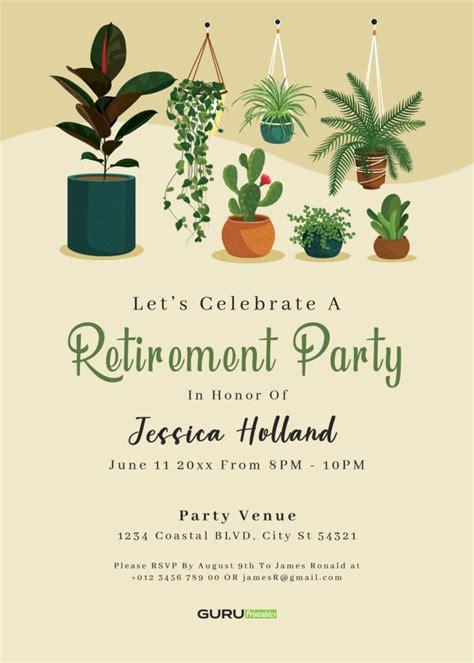 Trendy Retirement Party Invitation Design Guru Printables