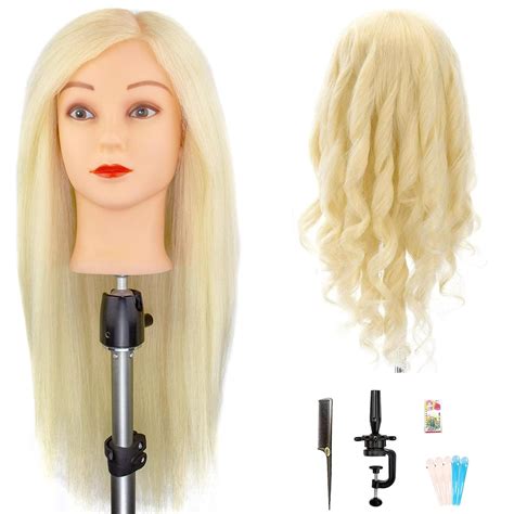 Amazon JMHAIR Blonde Mannequin Head With 80 Real Human Hair 28