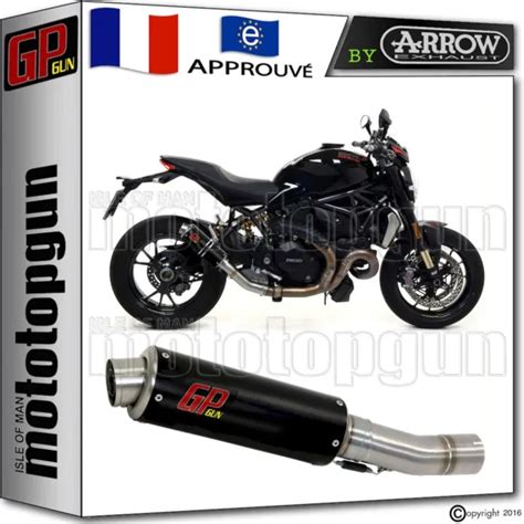 Pot D Echappement Gp Gun By Arrow Acier Noir Ducati Monster R