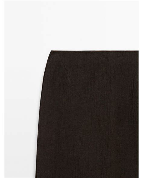 Massimo Dutti 100 Waffle Knit Linen Skirt In Black Lyst